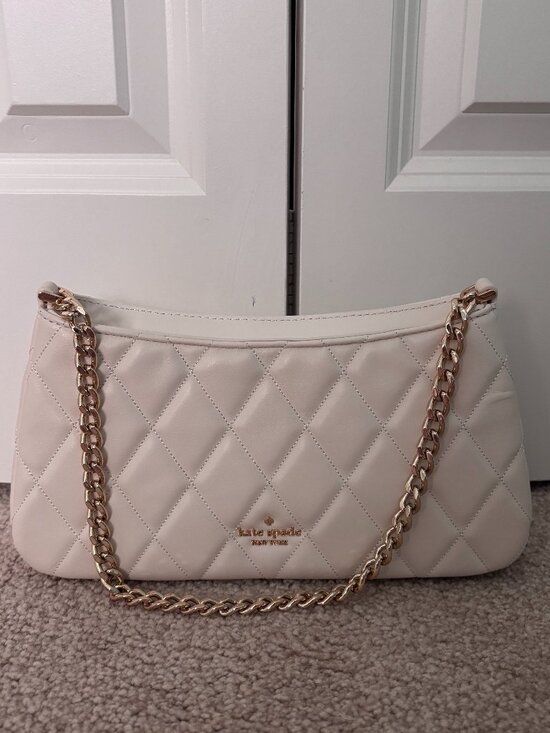 kate spade Handbags - Brand New Kate Spade Carey Convertible Crossbody Meringue Cream and Gold